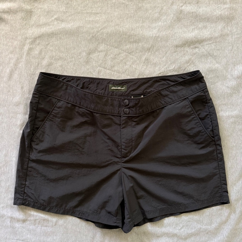 Eddie Bauer Shorts 100% Nylon Utility Outdoor Casual Black Size 16